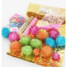 Großhandelsparty dekorative Glitter Pom Pom Kinder Kinder Leim DIY Kit